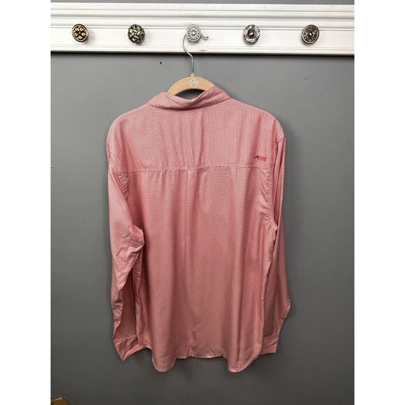 Mountain Khakis Shirt Men Large Coral Plaid Vented‎ Hiking Outdoor Button Up - Picture 2 of 9